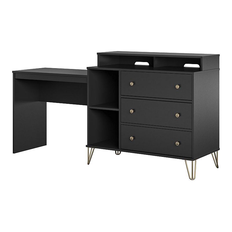 Novogratz Owen 3 in 1 TV Stand， Dresser， Desk