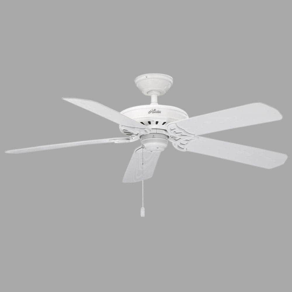 Hunter Bridgeport 52 in IndoorOutdoor White Ceiling Fan with Remote