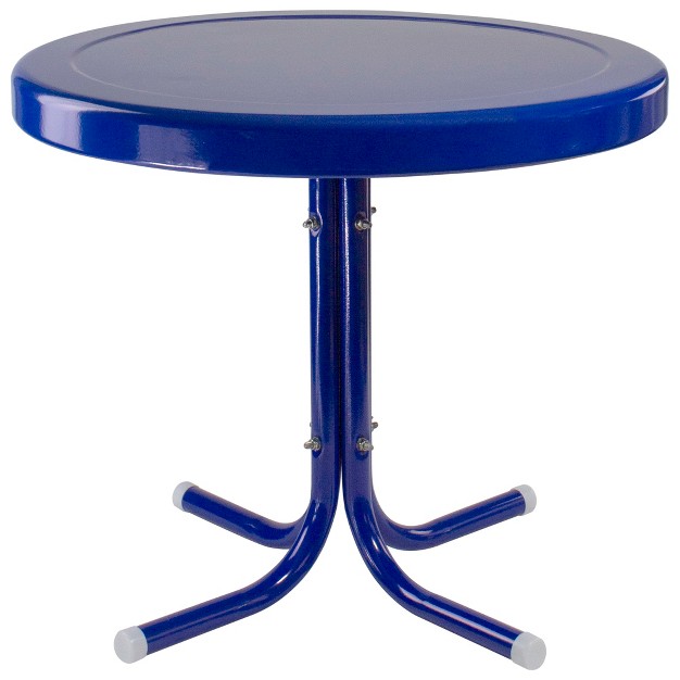 Outdoor Retro Tulip Side Table Blue