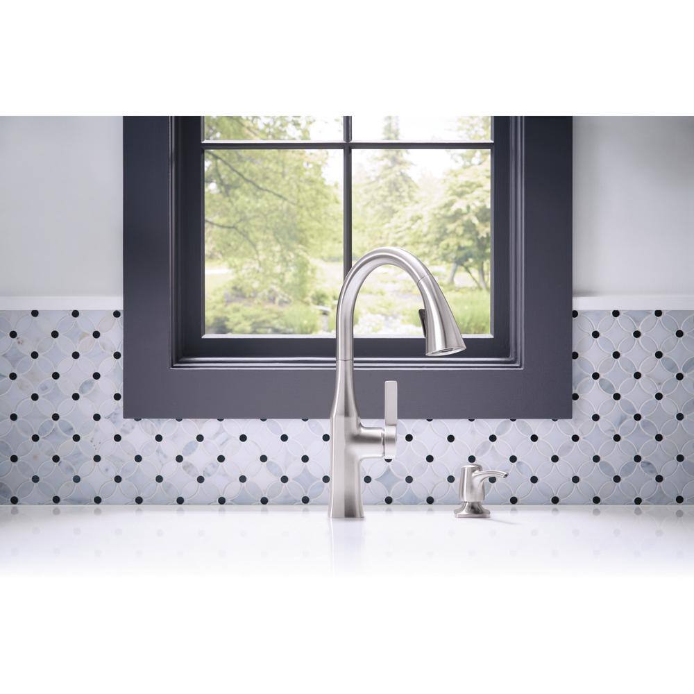 KOHLER Rubicon Single-Handle Pull-Down Sprayer Kitchen Faucet in Vibrant Stainless R20147-SD-VS