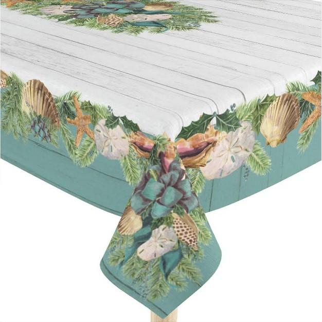 Laural Home Christmas By The Sea Rectangle Tablecloth