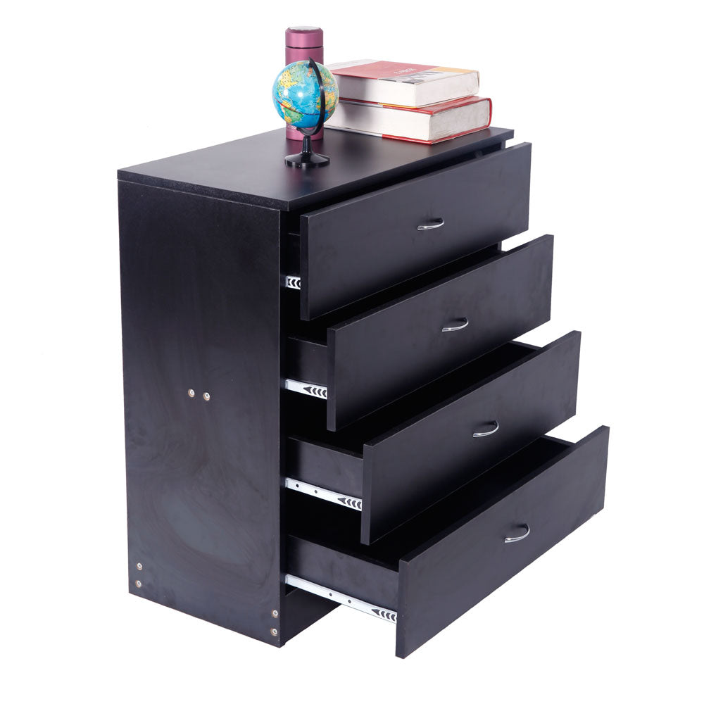 Modern Simple 4-Drawer Dresser Black