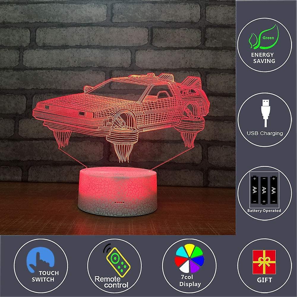 Car 3d Optical Illusion Night Light Table Lamp 7 Colors Change Remote Control With Timer，dimmable，battery Or Usb Powered，christmas Birthday Gift For B