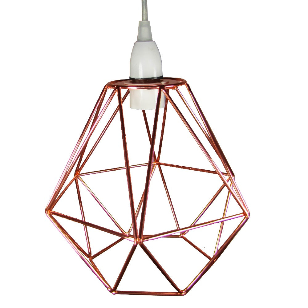 Britalia BRFY745-CU Copper Retro Geometric Cage Easy Fit Shade 22cm