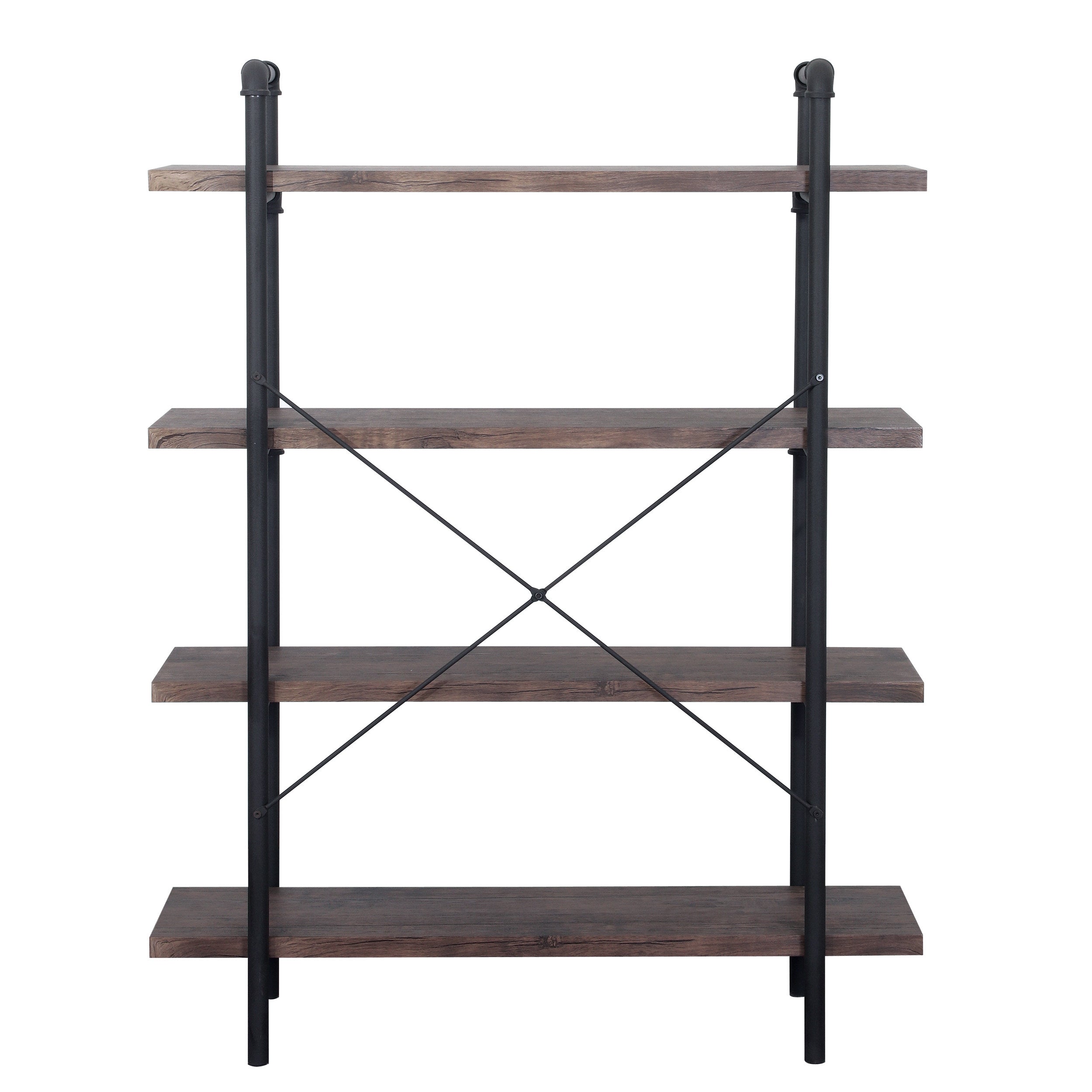 Domenico Industrial Pipe Design 4-Shelf Etagere Bookcase