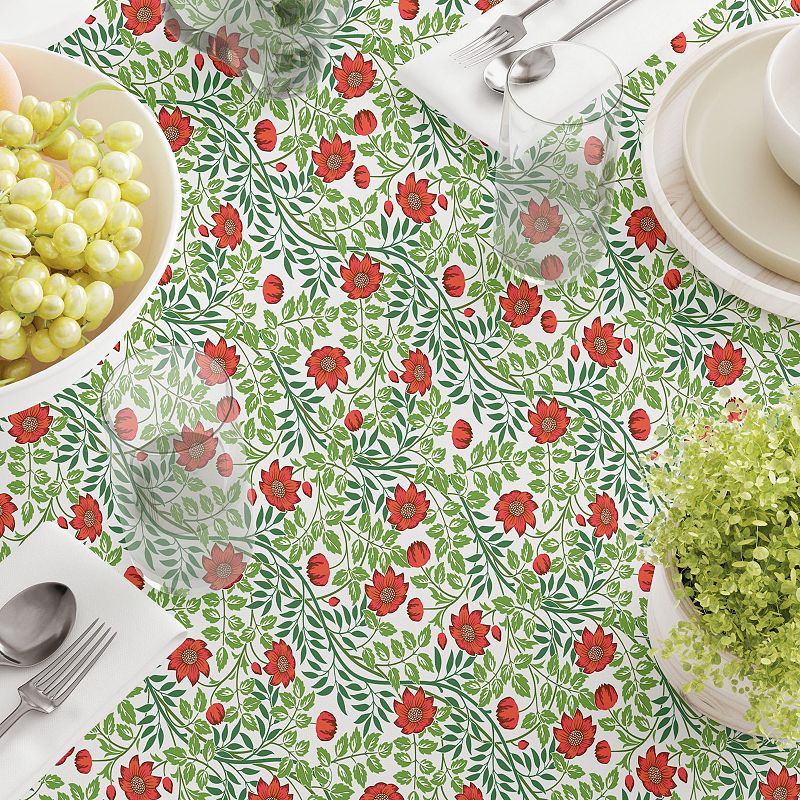 Square Tablecloth， 100% Cotton， 52x52， Floral 72