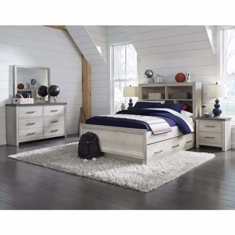 Riverwood Whitewash 4 Piece Full Bedroom Set