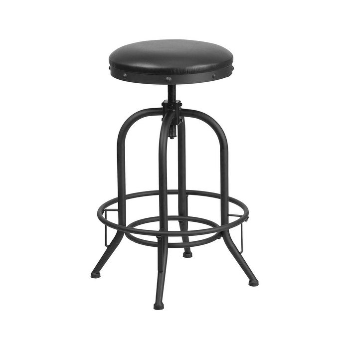 Offex 30'' Barstool with Swivel Lift Black Leather Seat