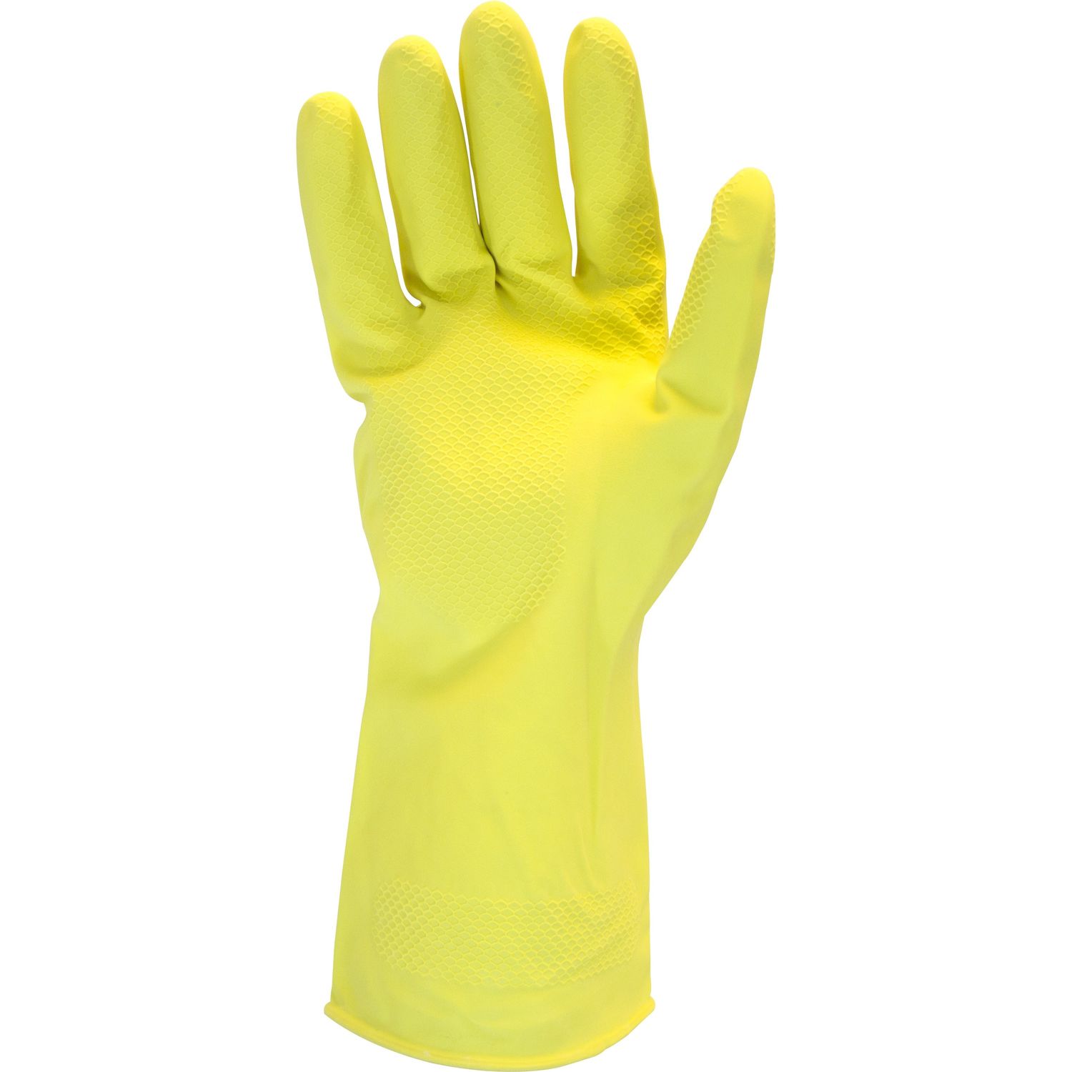 Yellow Flock Lined Latex Gloves by The Safety Zone SZNGRFYMD1S