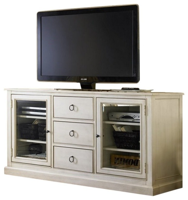 Beaumont Lane 65 quotTV Stand in Cotton   Transitional   Entertainment Centers And Tv Stands   by Homesquare  Houzz