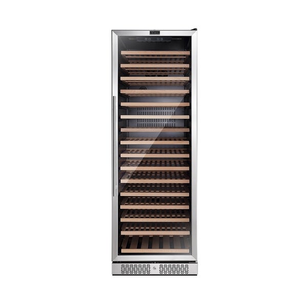 24 in. Single Zone 171-Bottle Built-In and Freestanding Wine Chiller Refrigerator in Stainless Steel