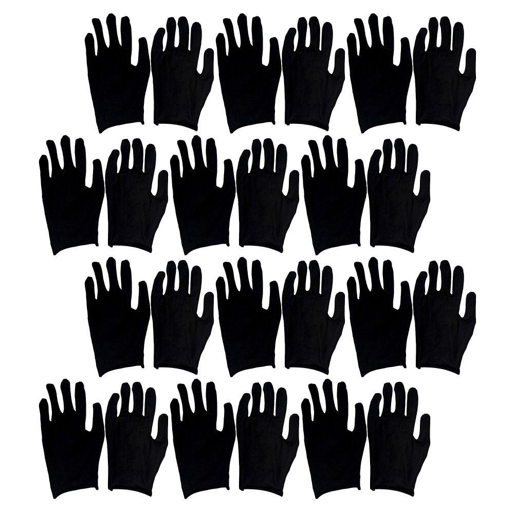 12 Pairs Of Cotton Gloves Labour Protection Gloves Comfortable Working Gloves Hand Protection Gloves Black Size M (thicken)