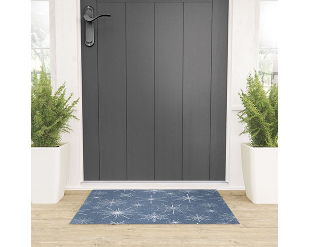 Jacqueline Maldonado Snowflakes Twilight Welcome Mat society6