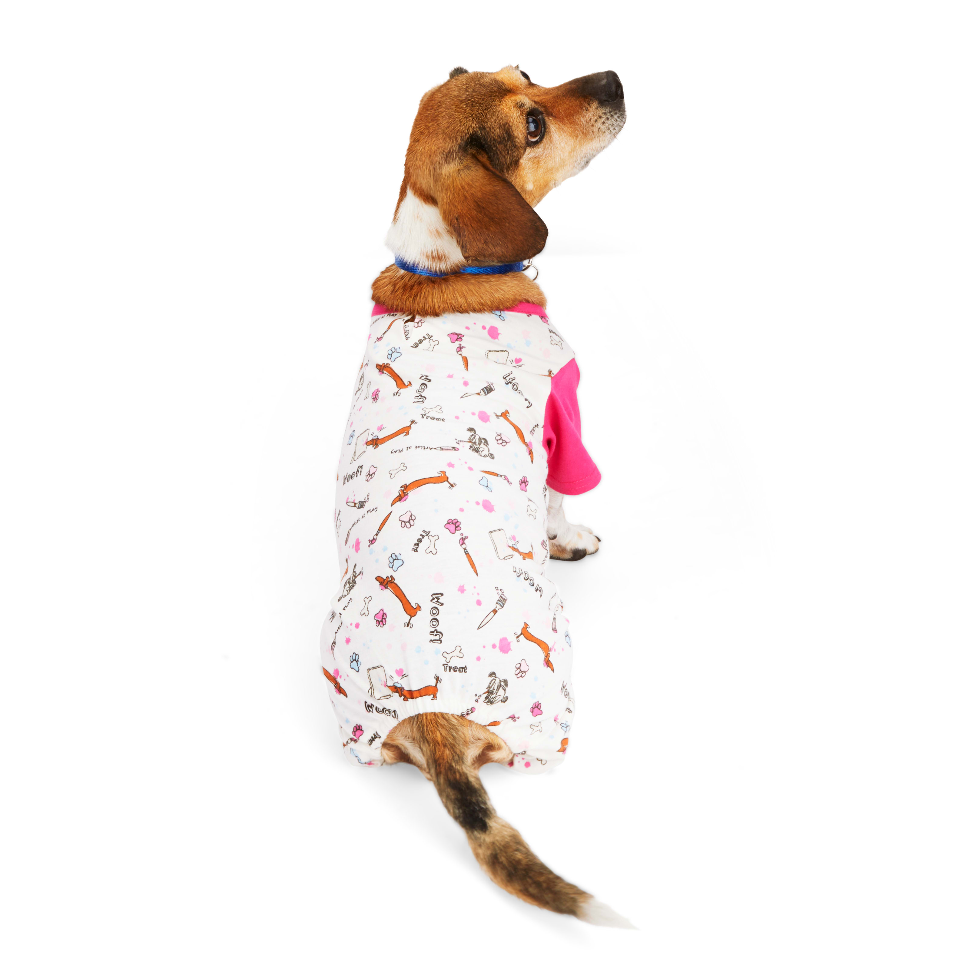 YOULY The Artist Pink Printed Dog Pajamas， 3X-Large