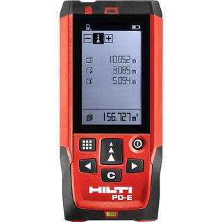 Hilti 650 ft. PD-E Laser Range Meter with (2) AAA Batteries Hand Strap and Pouch 2062051