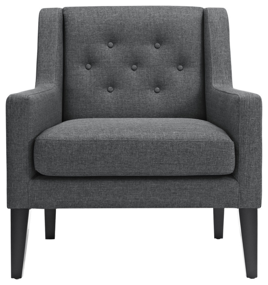 Alina Gray Upholstered Fabric Armchair   Transitional   Armchairs And Accent Chairs   by Peachtree Fine Furniture  Houzz