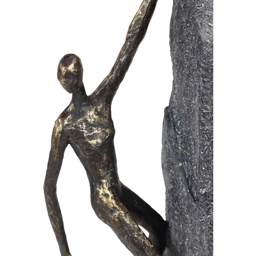 Bronze Polystone Climbing People Sculpture   6 x 5 x 19