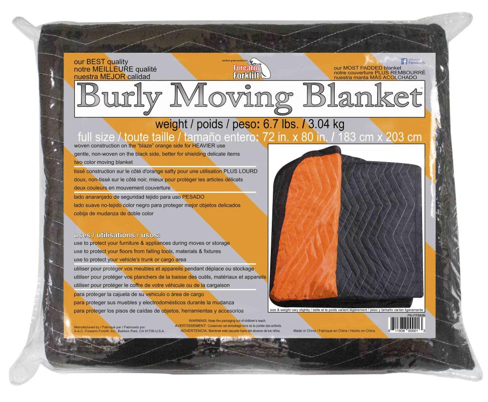 Moving Blanket ; 72 In. x 80 In.， Heavy Weight ; 2 Color ;