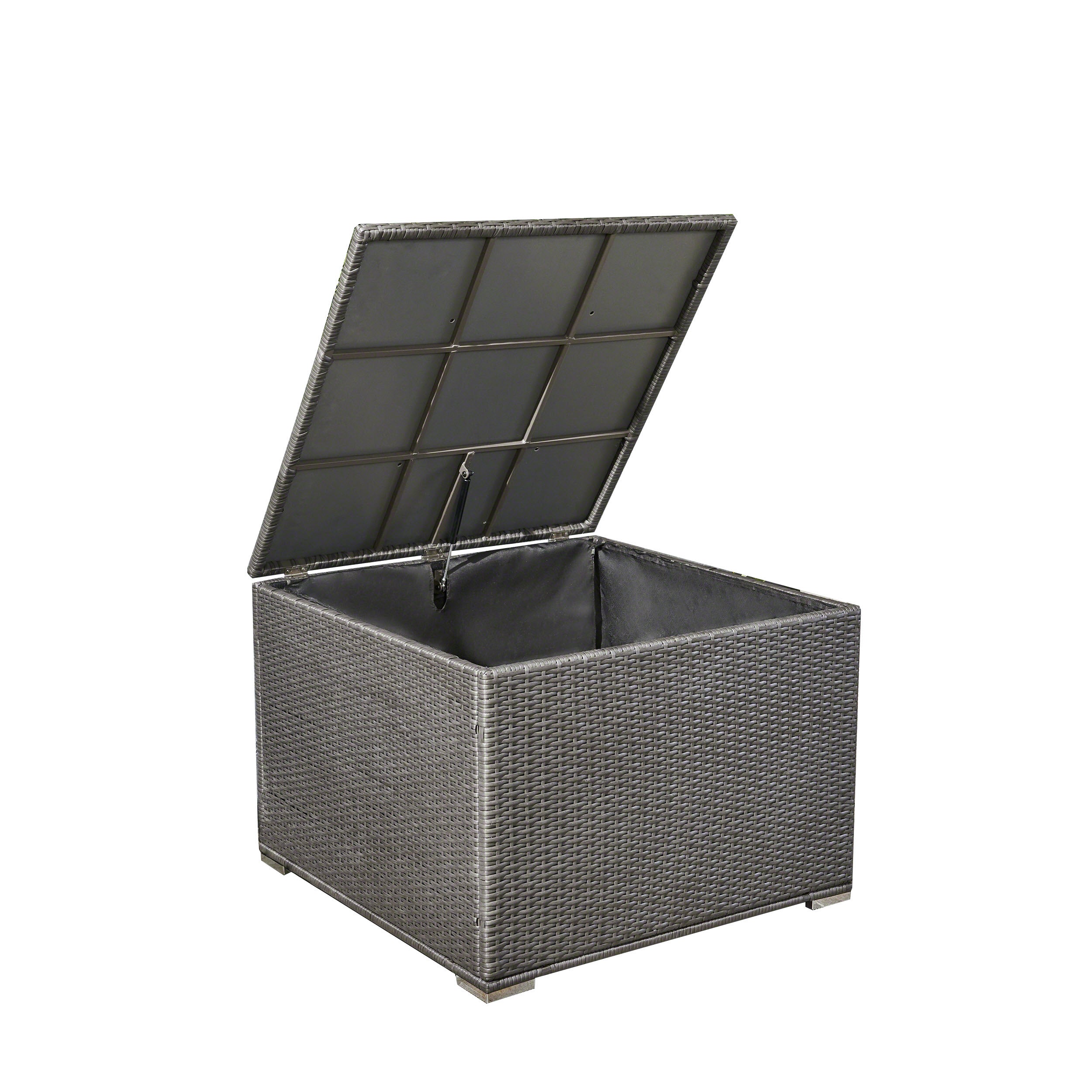 Sampa Outdoor Wicker Storage Ottoman, Gray