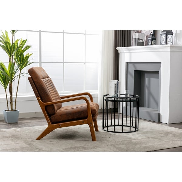 Wood Frame Armchair， Modern Accent Chair Lounge Chair for Living Room