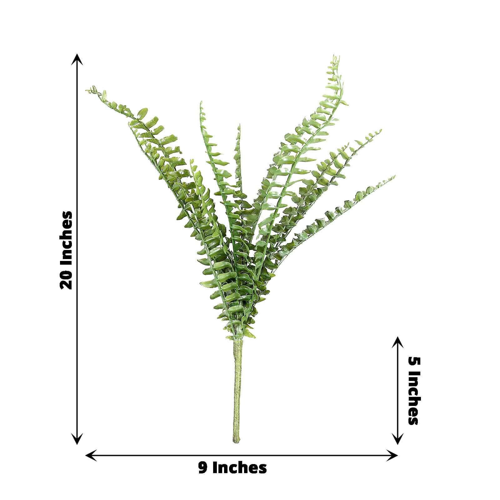 Artificial Boston Fern Green Leaf Plant, Premium Real Touch Indoor Spray 20