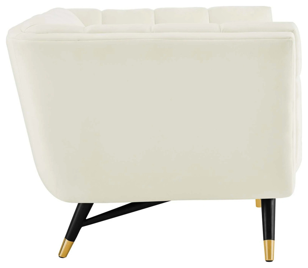 Alice Ivory Performance Velvet Armchair   Midcentury   Armchairs And Accent Chairs   by V.S.D Furniture  Houzz