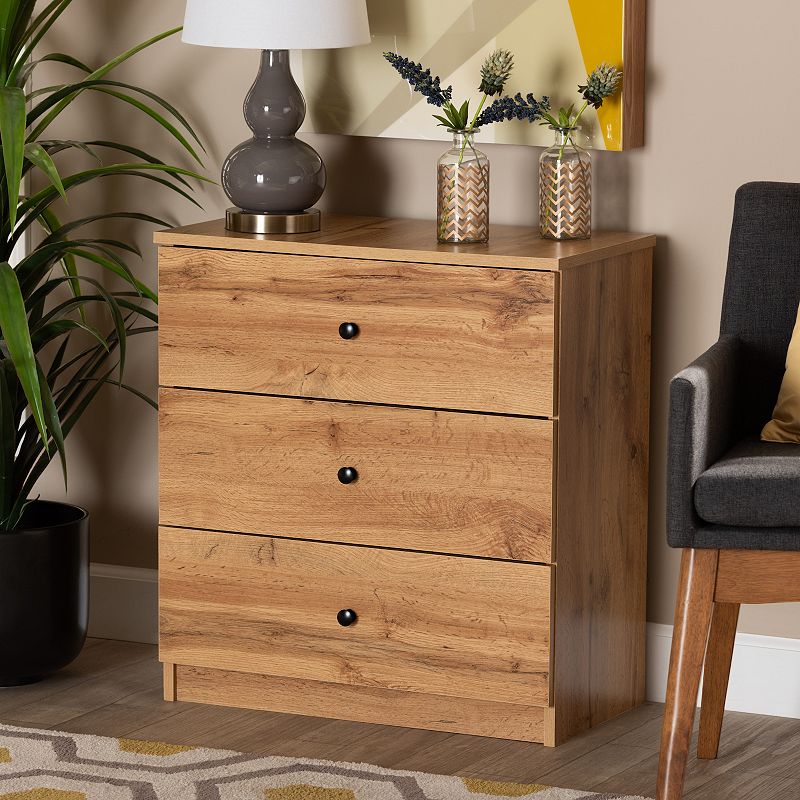 Baxton Studio Decon 3-Drawer Dresser