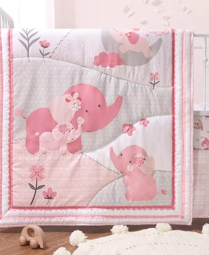 The Peanutshell Elephant 3-Piece Crib Bedding Set