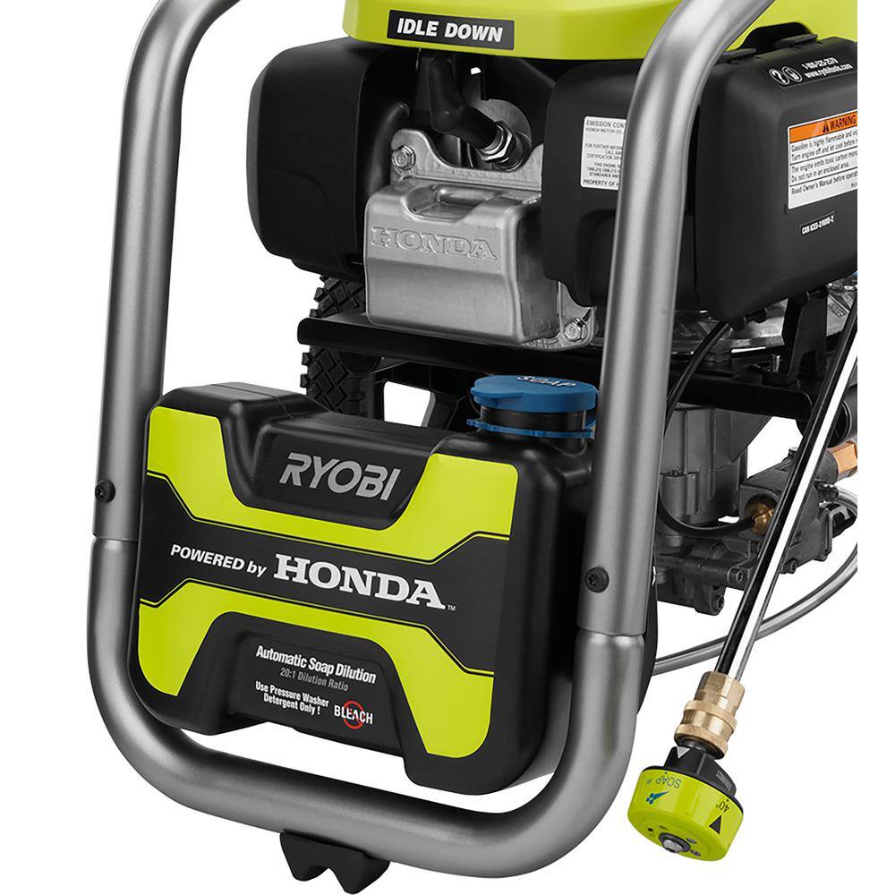 RYOBI 3300 PSI 2.5 GPM Cold Water Gas Pressure Washer with Honda GCV200 Engine RY803325