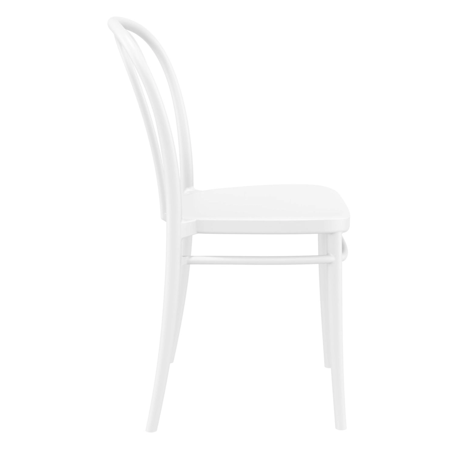 33.5 White Stackable Patio Armless Dining Chair