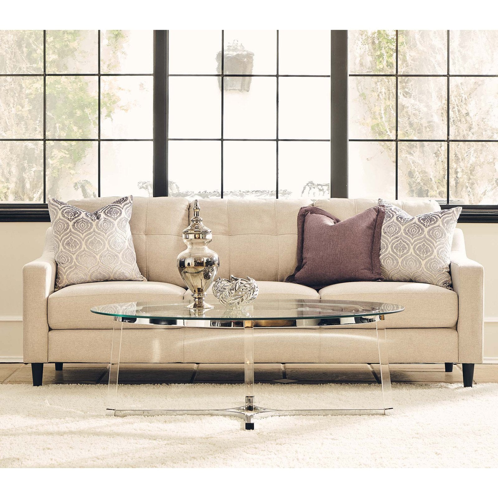 Picket House Furnishings Sophia Oval Glass Topped Coffee Table