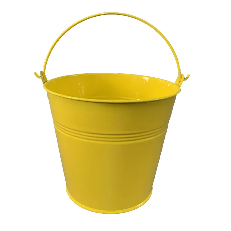 Hot sale tool metal tin pail candle bucket small round sliver galvanized metal bucket