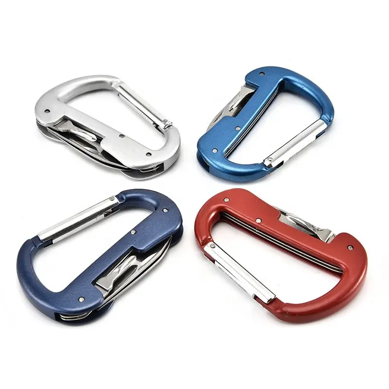 Factory High Quality Outdoor Hiking Hunting Multifunctional Screwdriver D Shape EDC Tools Carabiner