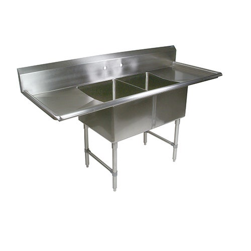 John Boos 2B16204-2D18 2 Compartment Pot Sink， (2) 18