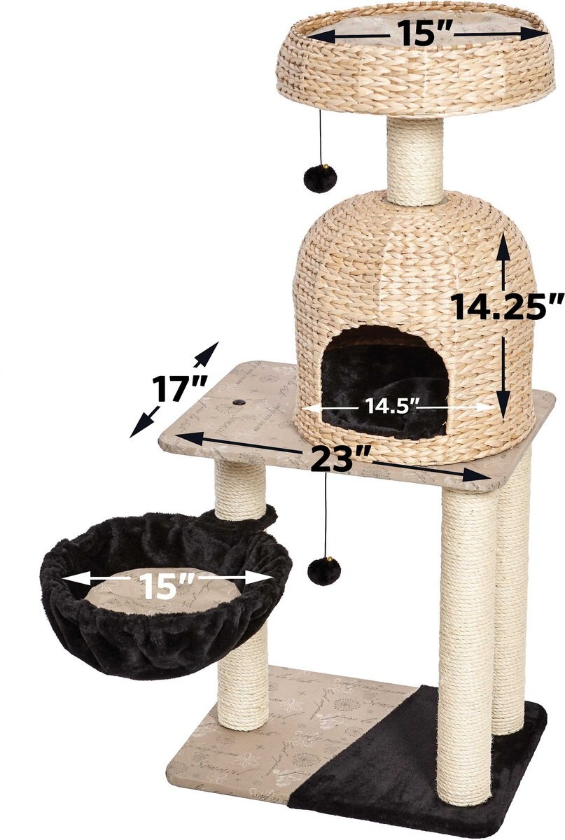 MidWest Feline Nuvo Reid 51.75-in Modern Wicker Cat Tree and Condo