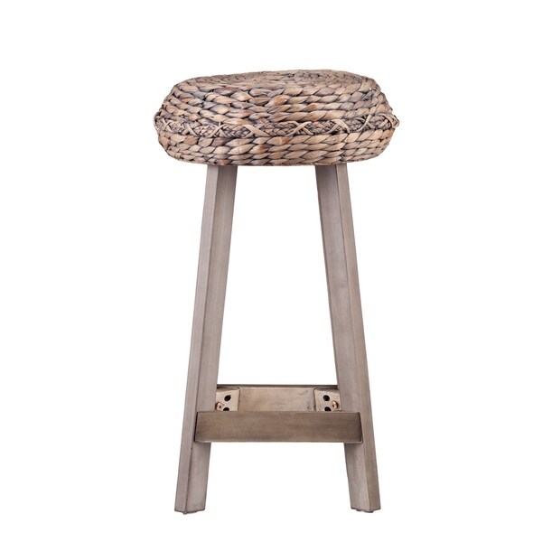 SEI Furniture Belize Grey Washed Wicker Counter Stool (Set of 2)