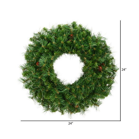 Vickerman Cheyenne Pine Wreath 10 Cones 220T