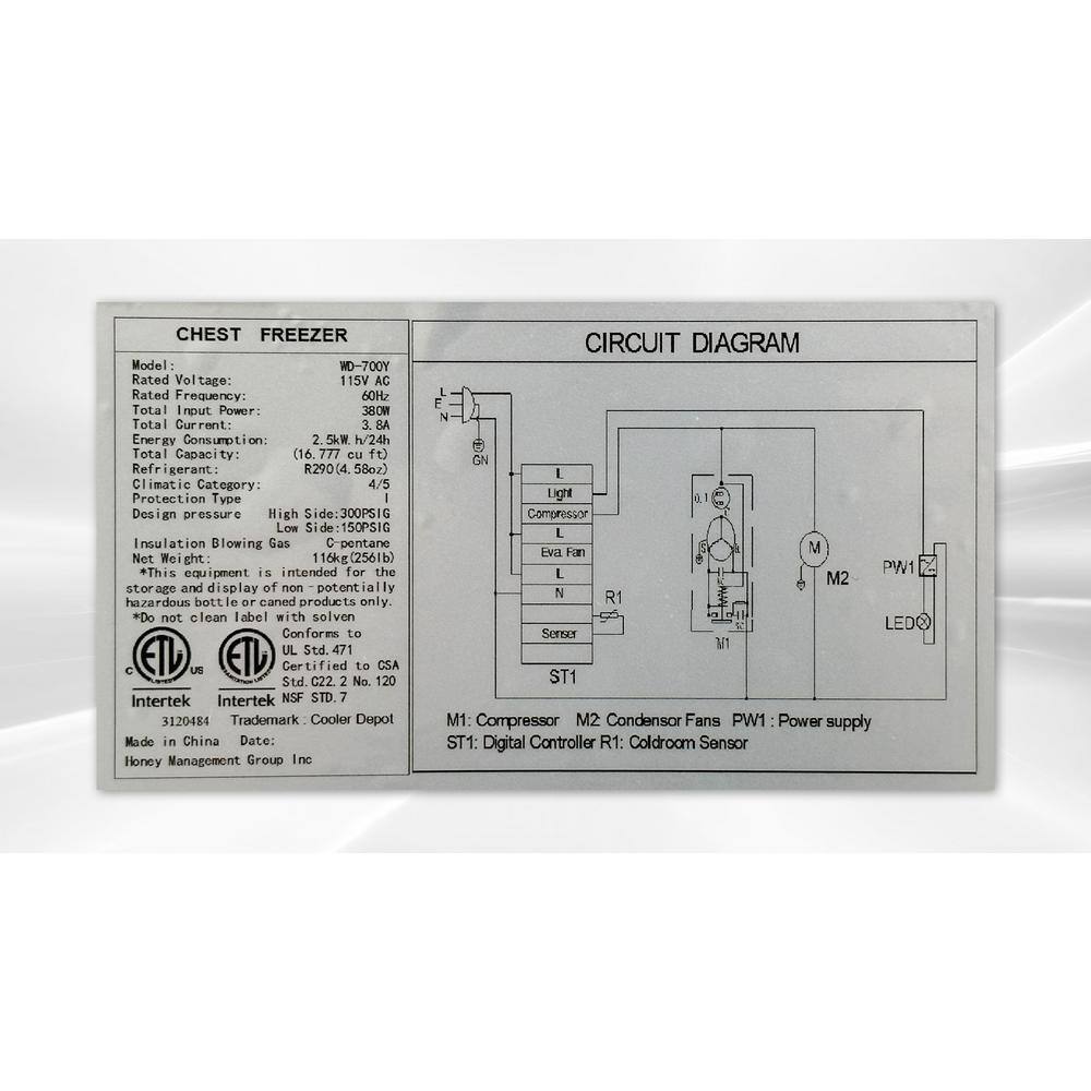 Cooler Depot 79 in. W 16.77 cu.ft. Manual Defrost Commercial Chest Freezer in White DXXWD-700Y