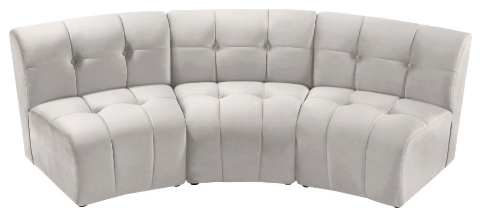 Limitless Modular Velvet 1 Piece Sectional   Transitional   Sofas   by Meridian Furniture  Houzz