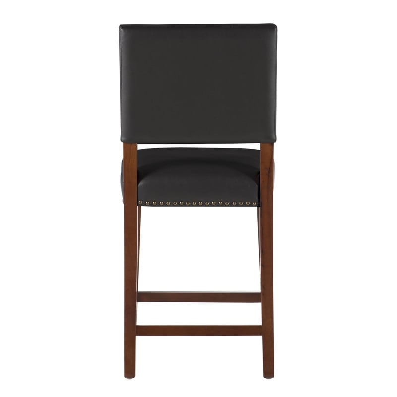 Linon Durlesti 24 inch Black Faux Leather Counter Stool