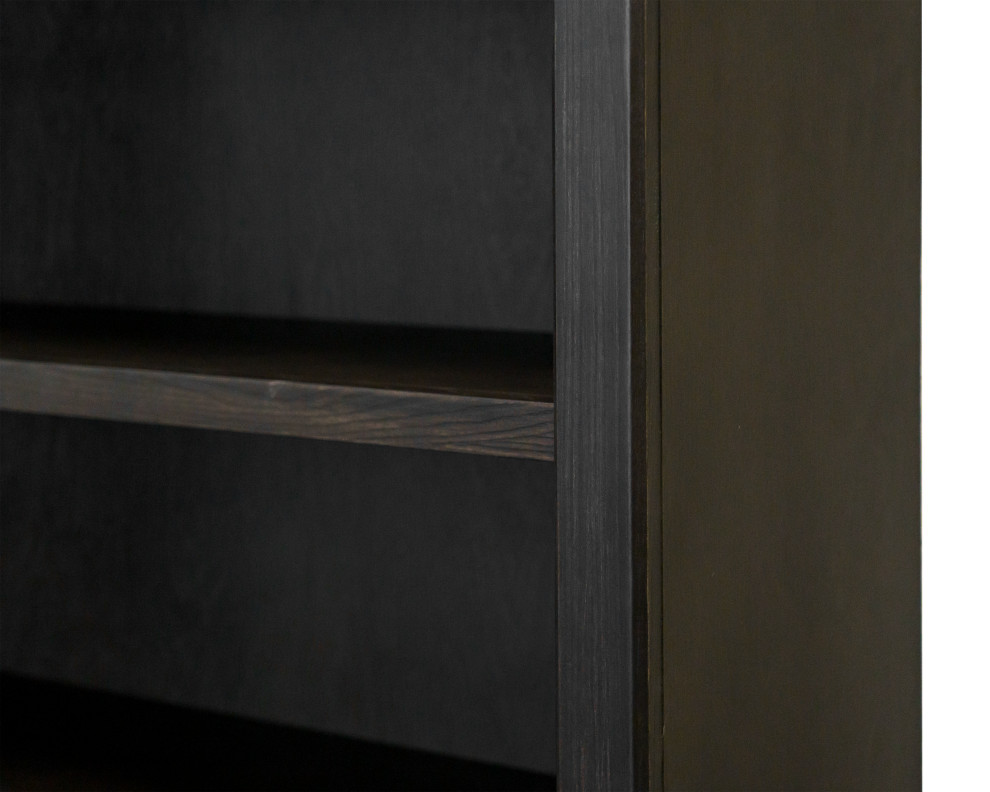 Traditional Wood Open Bookcase Office Shelving Fully Assembled Dark Brown   Transitional   Bookcases   by Martin Furniture  Houzz