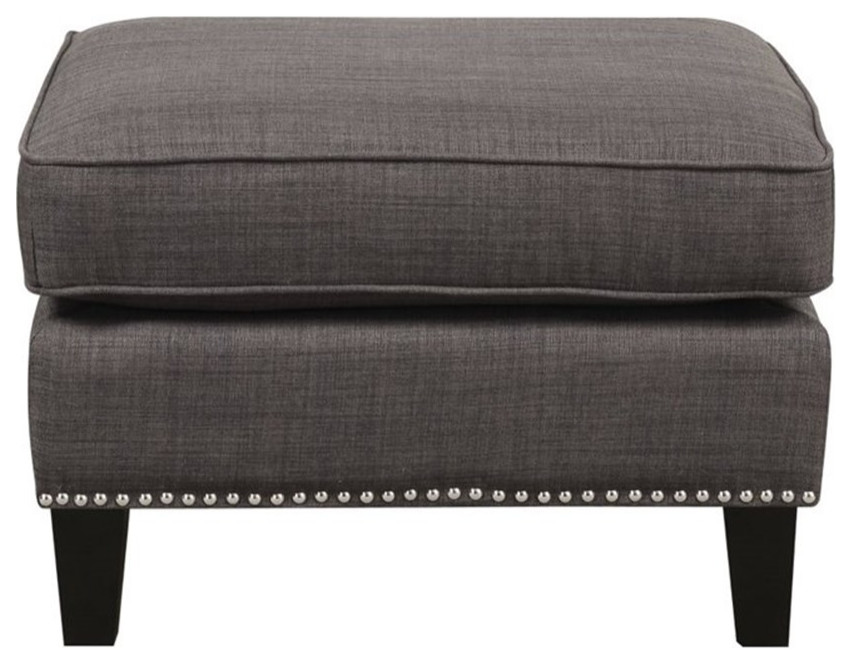 Bowery Hill Ottoman in Charcoal Gray   Transitional   Footstools And Ottomans   by Homesquare  Houzz