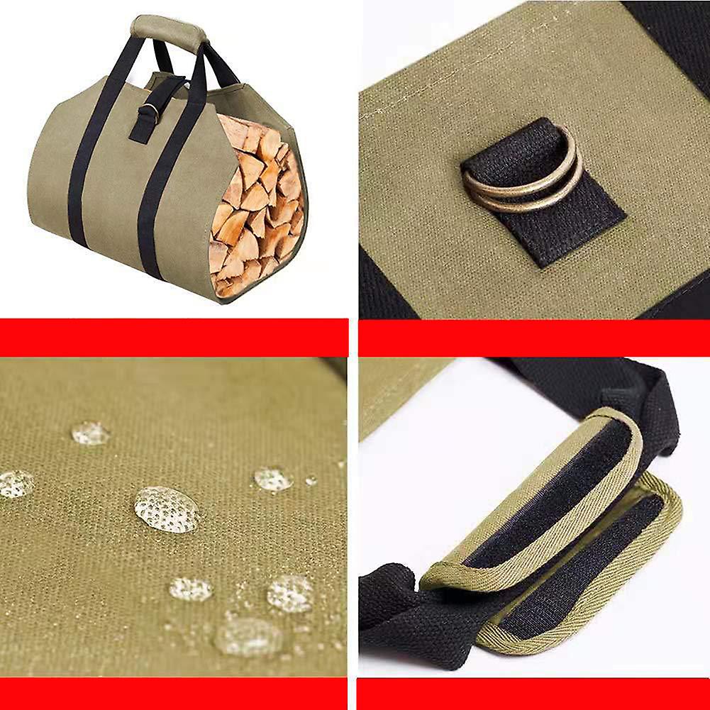 Canvas Log Tote Bag Fireplace Firewood Storage Bag Firewood Carrier Bag Supersized Canvas Wood Log Storage Holder