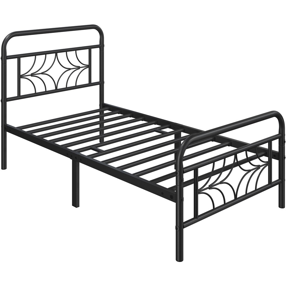 Yaheetech Modern Twin Size Metal Bed Frame with Sparkling Star Inspired Design Headboard and Footboard