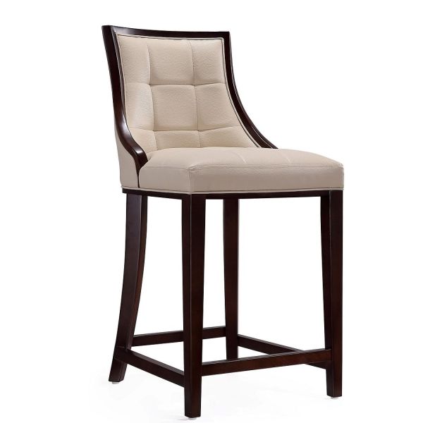 Fifth Ave Counter Stool in Cream and Dark Walnut