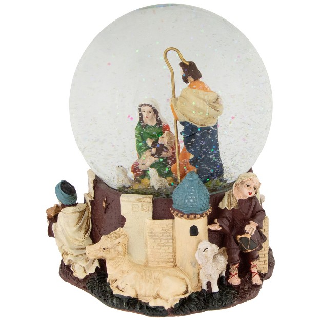 Nativity Scene Religious Musical Christmas Snow Globe