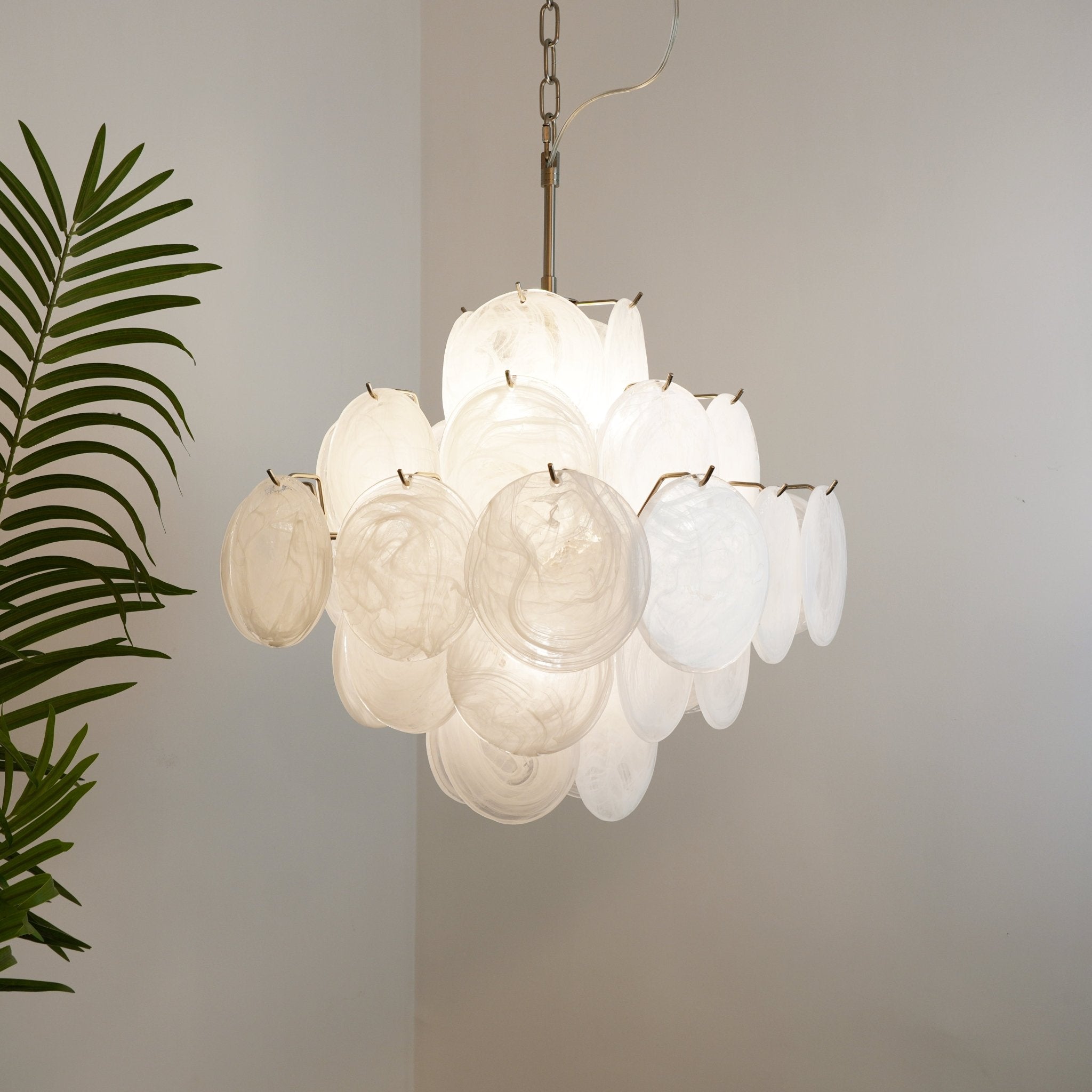 Isadora Murano White Disc Chandelier