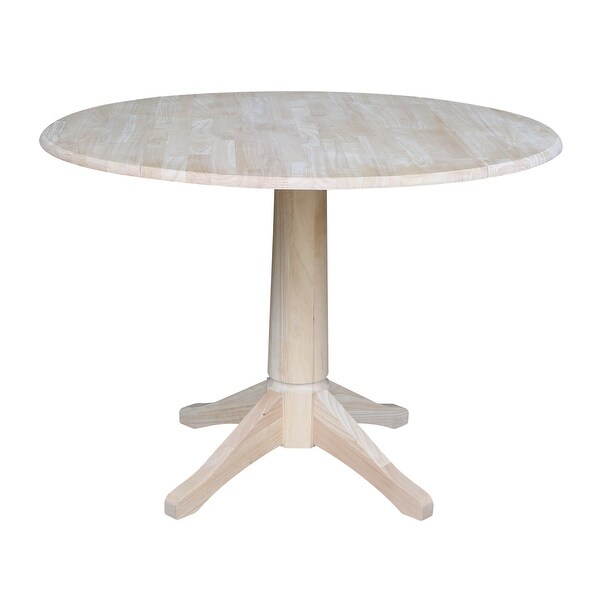 42 in. Round Top Dual Drop Leaf Pedestal Dining Table