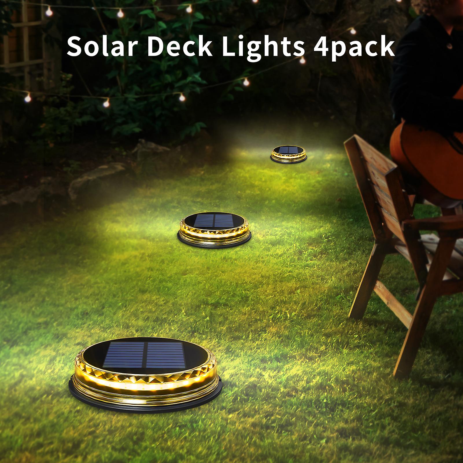 Solar Deck Lights With Stake Leds Ground Light Outdoor Ip65 Water-resistant Landscape Lighting For Dock Stair Ground Garden Pathway Yard No.216406