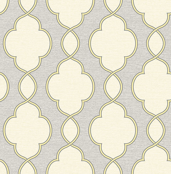 Structure Yellow Chain Link Wallpaper from the Symetrie Collection